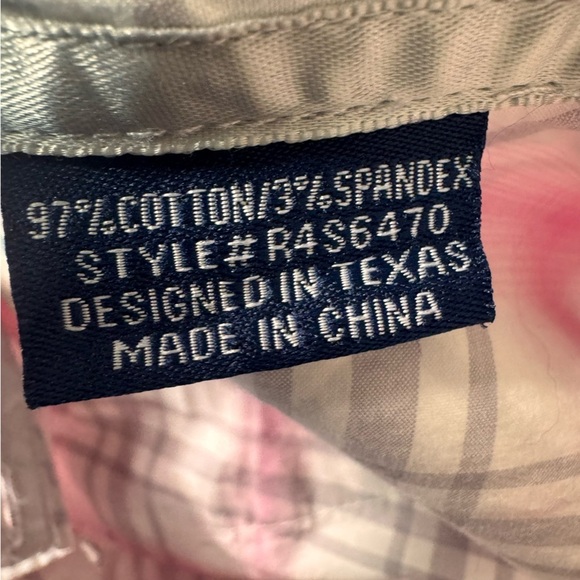 Panhandle Rough Stock Pink & White Plaid Floral Pearl Snap Button Down Size XL - Picture 12 of 13